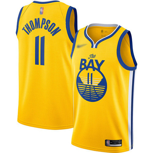 Warriors #11 Klay Thompson Gold Swingman Statement Edition 2019-2020 Jersey - Zenithce