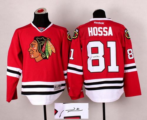 Blackhawks #81 Marian Hossa Red Autographed Stitched Jersey - Zenithce
