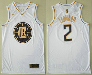 Los Angeles Clippers #2 Kawhi Leonard White Golden Swingman Stitched Jersey - Zenithce