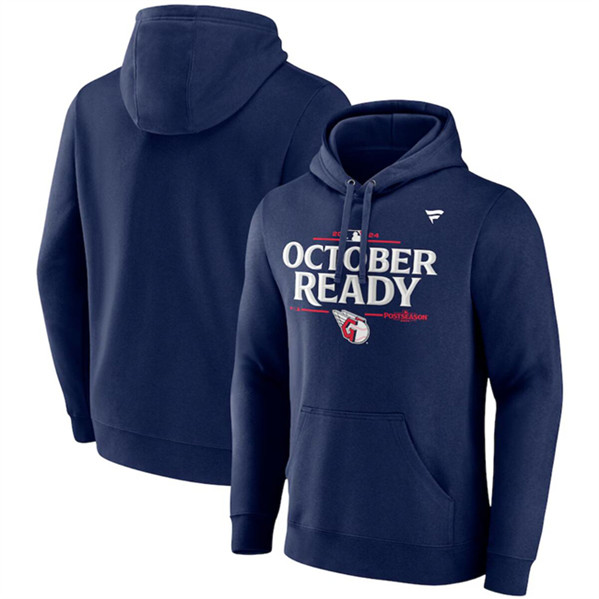 Cleveland Guardians Navy 2024 Postseason Locker Room Pullover Hoodie - Zenithce