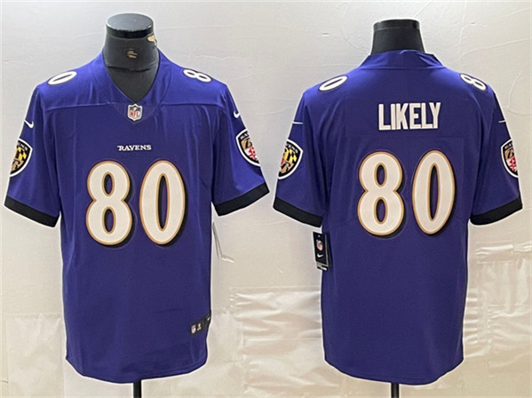 Baltimore Ravens #80 Isaiah Likely Purple Vapor Limited Stitched Jersey - Zenithce