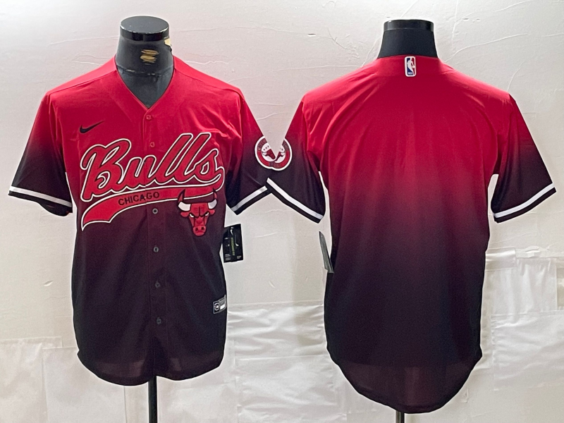 Chicago Bulls Blank Red Black Stitched Baseball Jersey - Zenithce