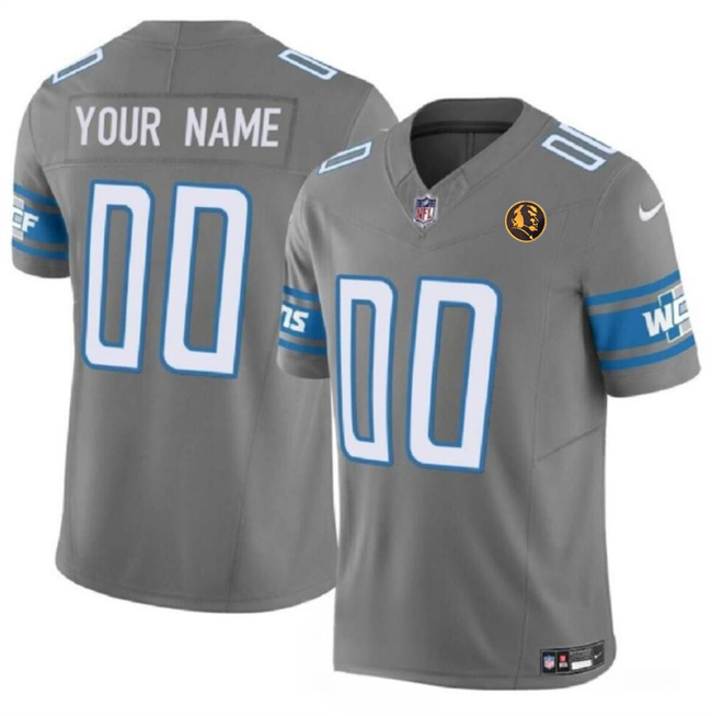 Detroit Lions Custom Gray 2023 F.U.S.E. With John Madden Patch Vapor Limited Stitched Jersey - Zenithce