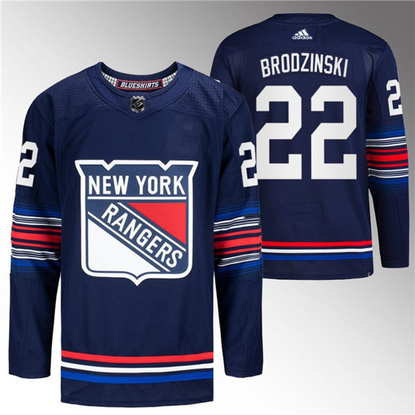 New York Rangers #22 Jonny Brodzinski Navy Stitched Jersey - Zenithce