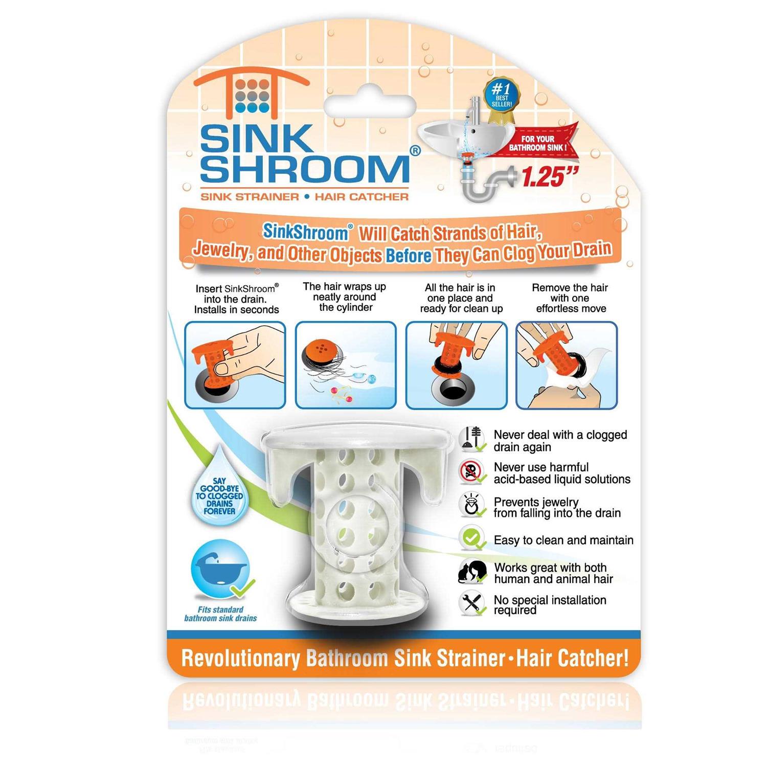 SinkShroom Ultra Bathroom Sink Drain Protector SSULTR321 - Zenithce