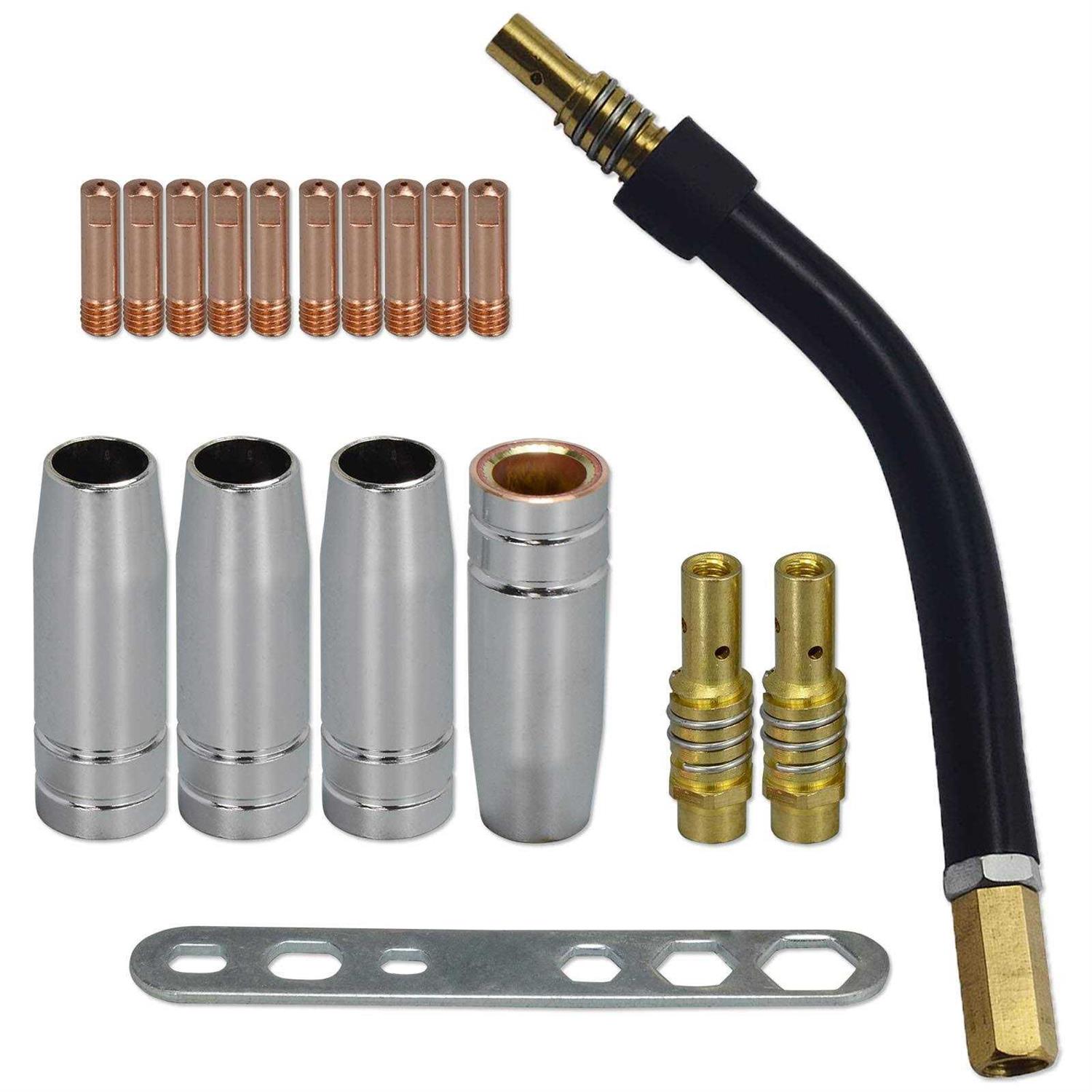 Riverweld Mb15 15ak Contact Tip M6 Tips Holder Difuser Shield cup Torch Neck for Mb15 15ak MIG Welding Torch 18pk - Zenithce