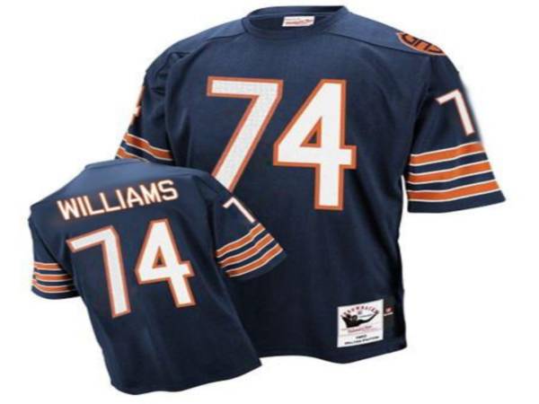 Mitchell Ness Bears #74 Chris Williams Blue Stitched Throwback Jersey - Zenithce
