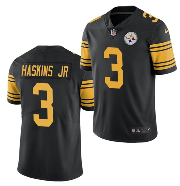 Pittsburgh Steelers #3 Dwayne Haskins Jr. Black Color Rush Limited Stitched Jersey - Zenithce
