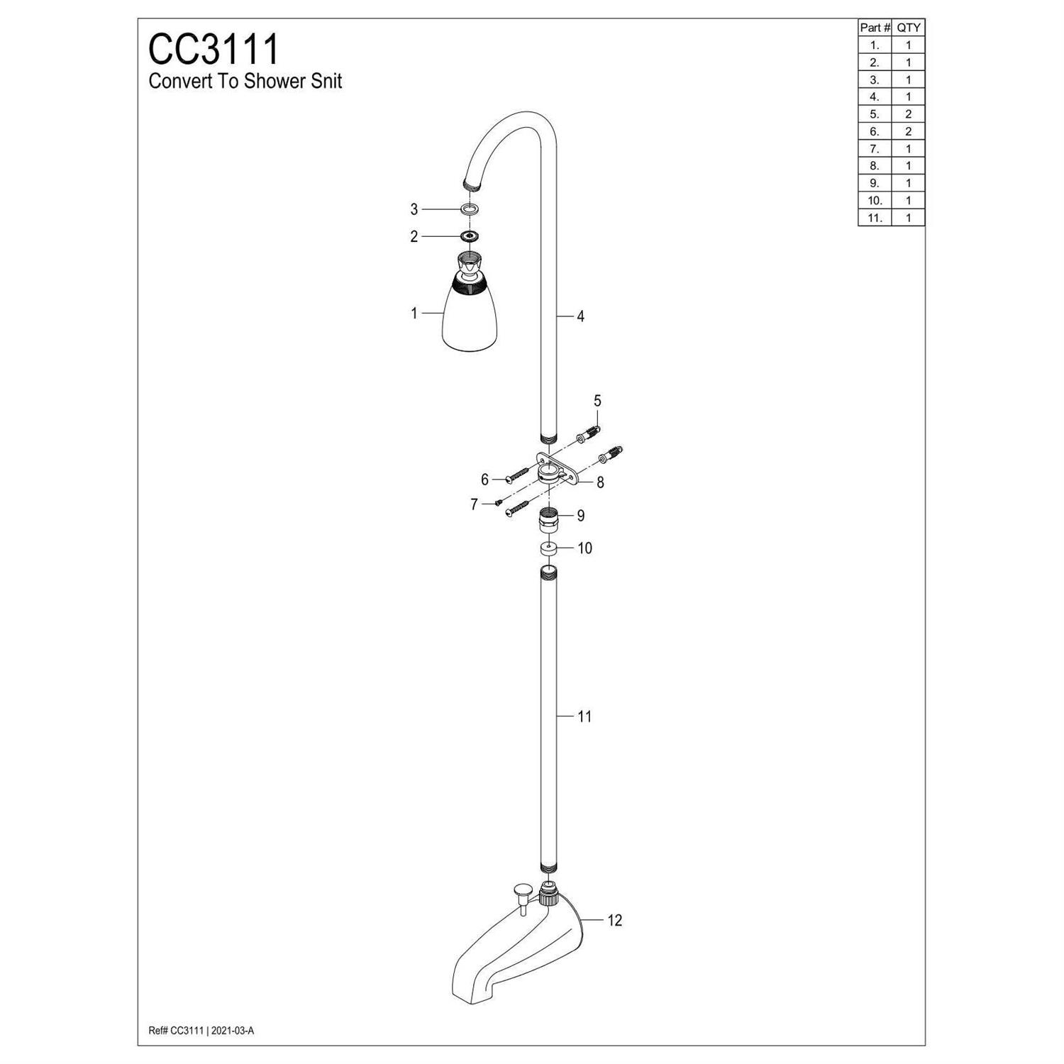 Kingston Brass CC10401 Vintage Oval Shower Riser With Enclosure - Zenithce