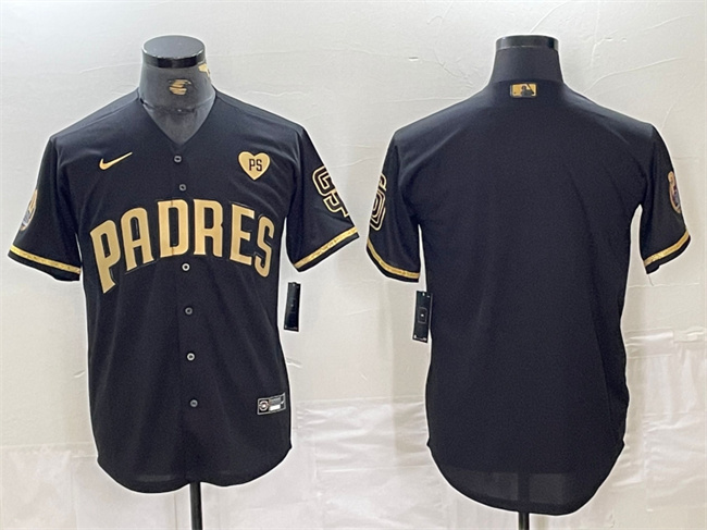 San Diego Padres Blank Black Gold With Patch Cool Base Stitched Jersey - Zenithce