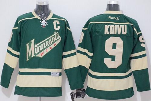 Wild #9 Mikko Koivu Stitched Green Jersey - Zenithce