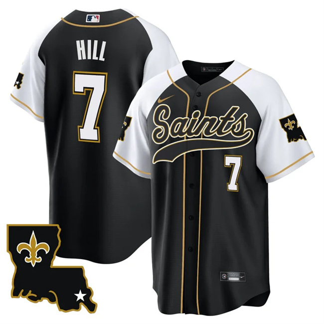 New Orleans Saints #7 Taysom Hill Black White 1987 Legacy Cool Base Stitched Jersey - Zenithce