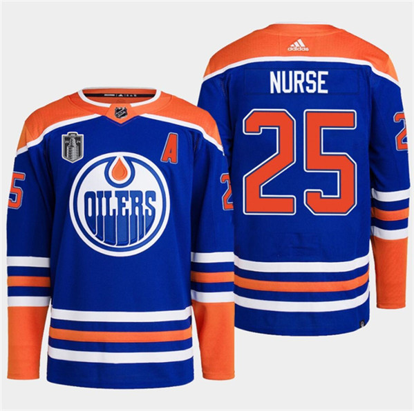 Edmonton Oilers #25 Darnell Nurse Royal 2024 Stanley Cup Final Patch Stitched Jersey - Zenithce