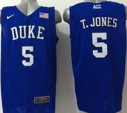 Duke Blue Devils #5 Tyus Jones 2015 Blue Jersey - Zenithce