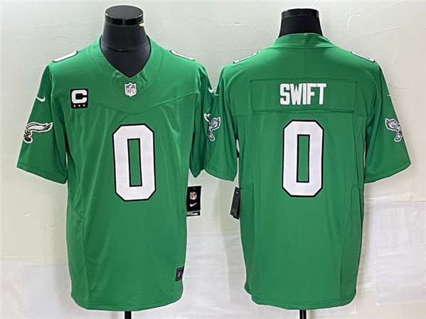 Philadelphia Eagles #0 D’andre Swift Green 2023 F.U.S.E. With C Patch Vapor Untouchable Stitched Jersey - Zenithce