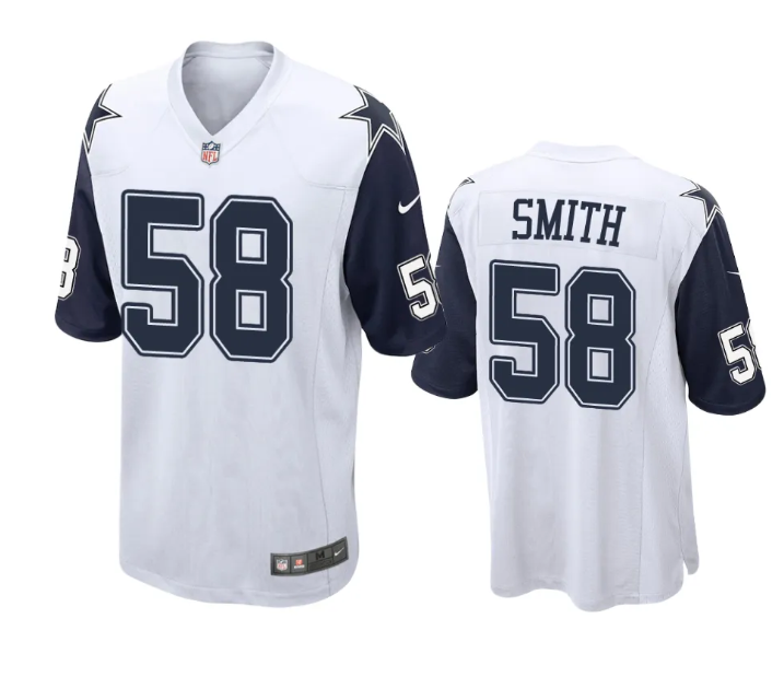 Dallas Cowboys #58 Mazi Smith White Thanksgiving Stitched Jersey - Zenithce