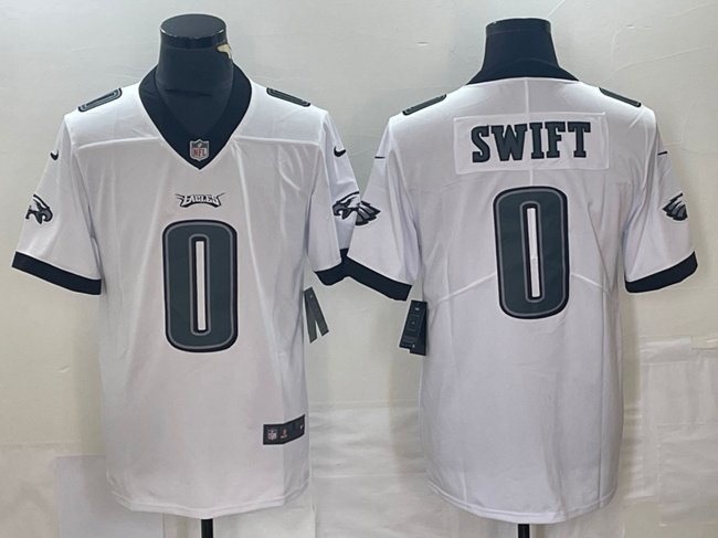Philadelphia Eagles #0 D'Andre Swift White Vapor Limited Stitched Jersey - Zenithce