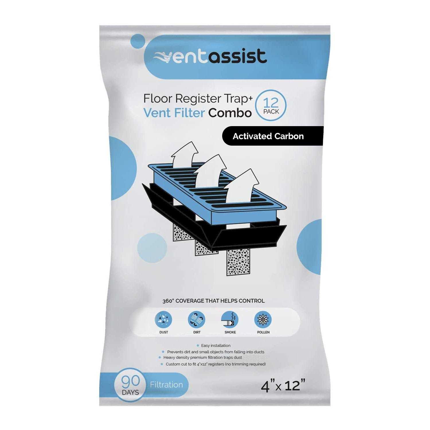 Vent Assist Floor Register Trap and Air Filter 4 x - Zenithce