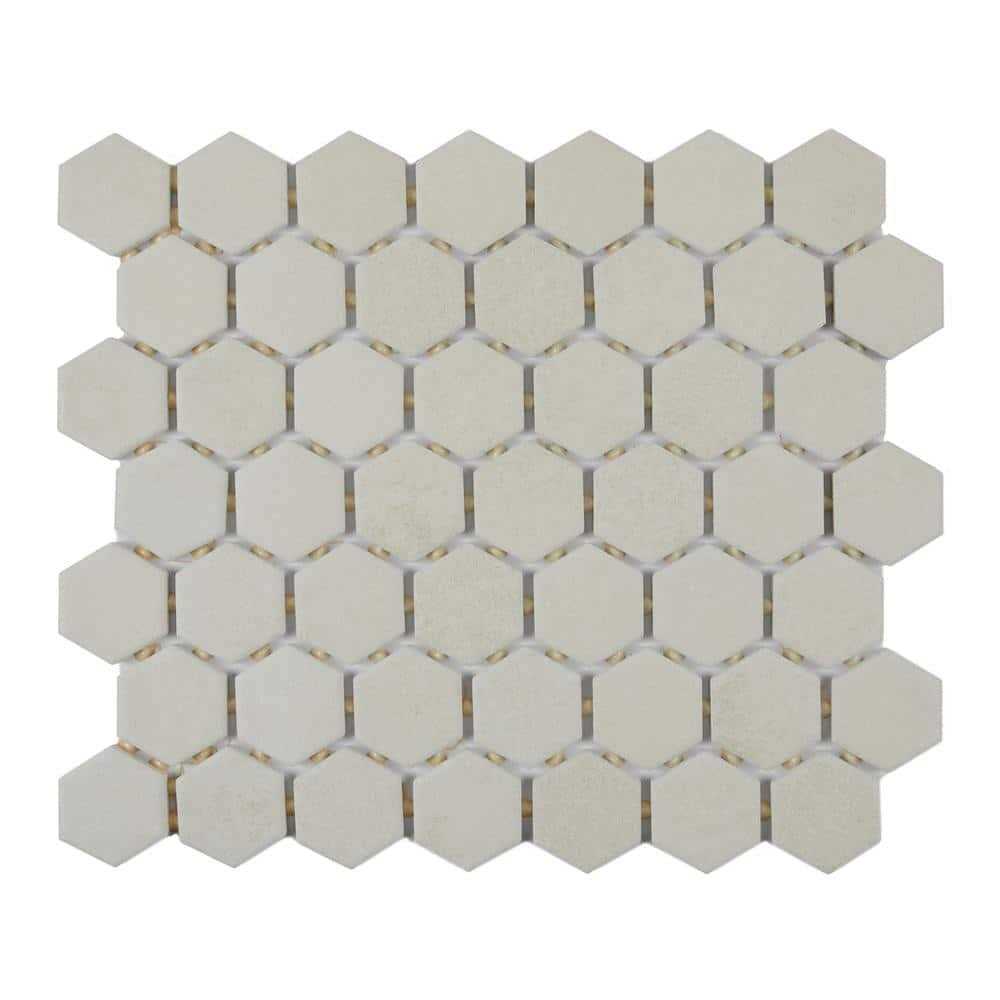 Marazzi Moroccan Concrete 10 in. x 11 in. Glazed Ceramic Hexagon Mosaic Tile - Zenithce