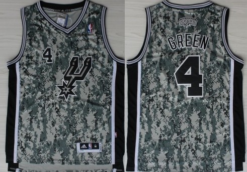 San Antonio Spurs #4 Danny Green Revolution 30 Swingman Camo Jersey - Zenithce