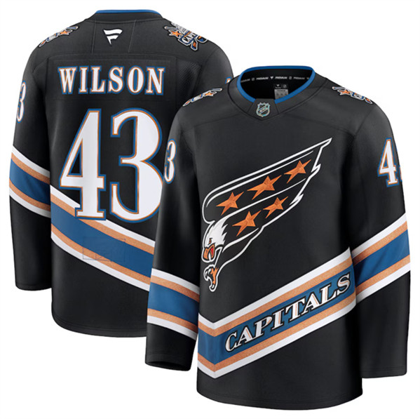 Washington Capitals #43 Tom Wilson Black 2024-25 Alternate Stitched Jersey - Zenithce