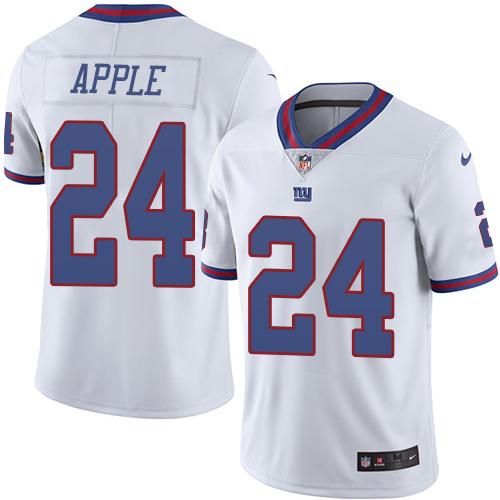 Giants #24 Eli Apple White Stitched Limited Rush Nike Jersey - Zenithce