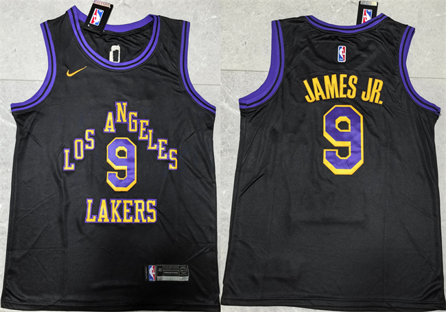 Los Angeles Lakers #9 Bronny James Jr. Black 2024 Draft Stitched Jersey - Zenithce