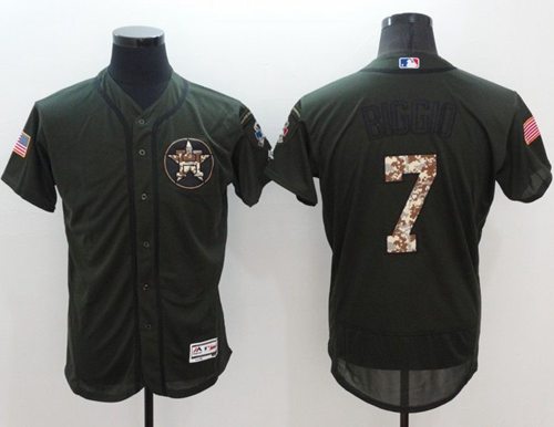 Astros #7 Craig Biggio Green Flexbase Authentic Collection Salute To Service Stitched Jersey - Zenithce