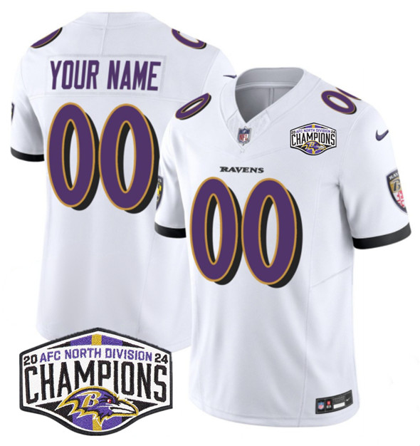 Baltimore Ravens Custom White F.U.S.E. 2024 AFC North Division Champions Vapor Limited Jersey - Zenithce