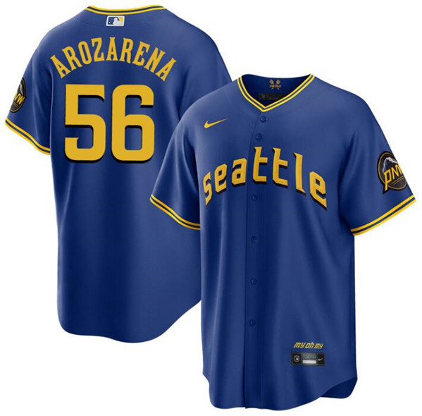 Seattle Mariners #56 Randy Arozarena Royal City Connect Cool Base Stitched Jersey - Zenithce