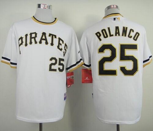 Pirates #25 Gregory Polanco White Alternate 2 Cool Base Stitched Jersey - Zenithce