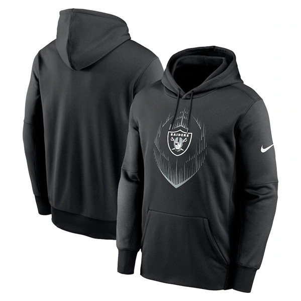 Las Vegas Raiders Black Icon Performance Pullover Hoodie - Zenithce