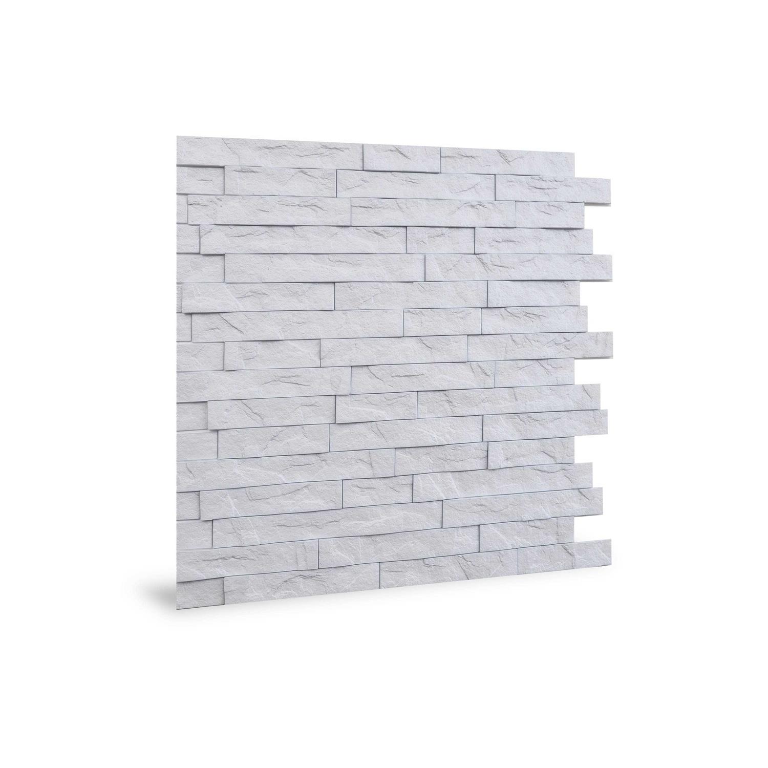 Innovera Decor by Palram 24 in. x 24 in. Ledge Stone PVC Seamless 3D Wall Panels - Zenithce