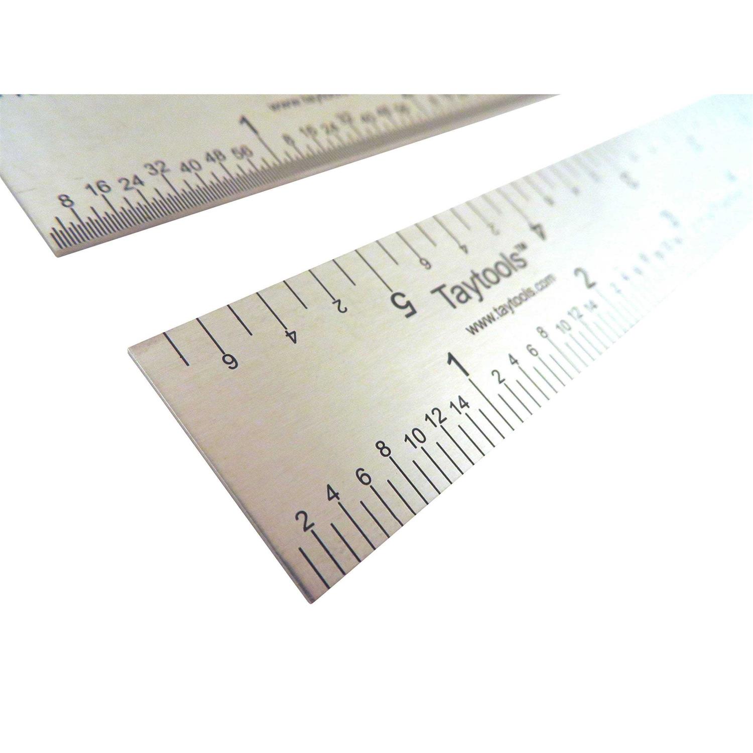 Taytools Rigid Machinist Rule Ruler Hardened Spring Steel 4R Graduations in 1/8, 1/16, 1/32 and 1/64 - Zenithce