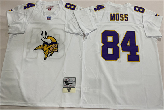 Minnesota Vikings #84 Randy Moss White Throwback Football Stitched Jersey - Zenithce