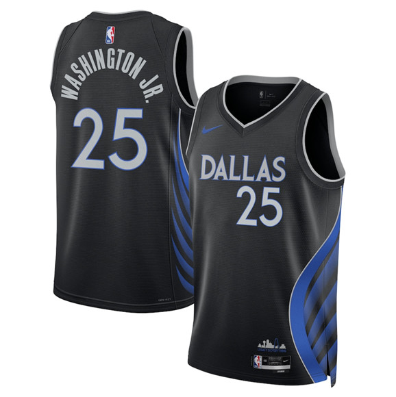 Dallas Mavericks #25 P.J. Washington Black 2025-26 City Edition Stitched Jersey - Zenithce