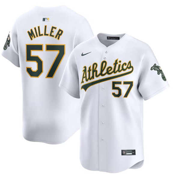 Oakland Athletics #57 Mason Miller White Home Limited Stitched Jersey - Zenithce