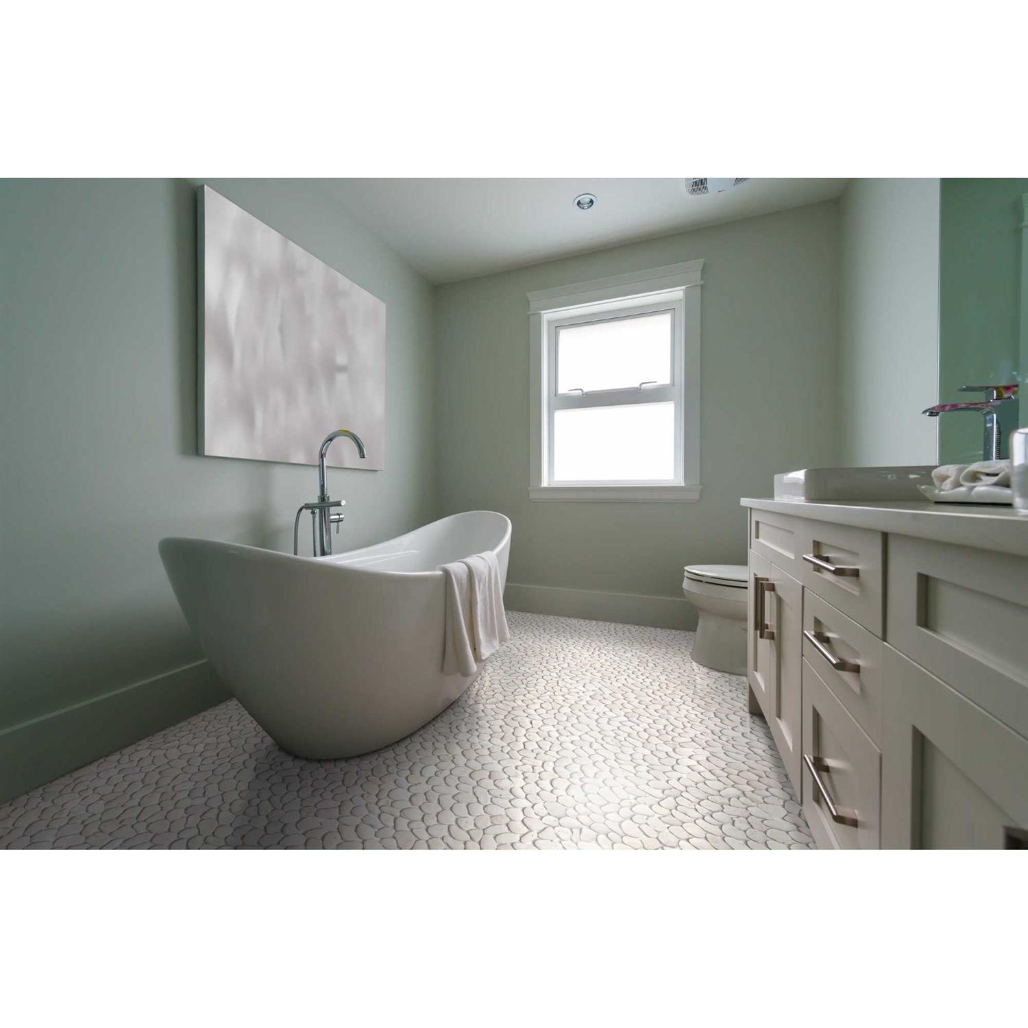 Tile Connection Classic Pebble Mosaic Tile Sample Color River Grey 4 in. x 6 SC5X7XP3PGO - Zenithce