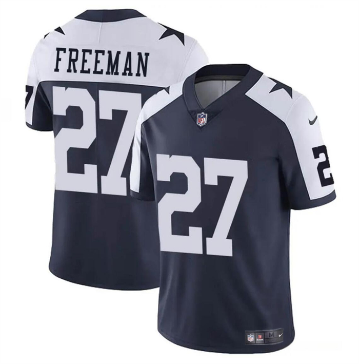 Dallas Cowboys #27 Royce Freeman Navy White Thnaksgiving Vapor Untouchable Limited Stitched Jersey - Zenithce