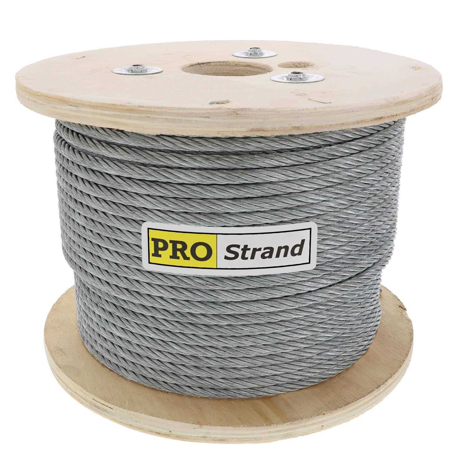 PRO Strand 5/16 X 500′, 7×19, Galvanized Cable Reel - Zenithce