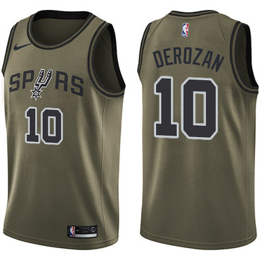 San Antonio Spurs #10 DeMar DeRozan Green Swingman Salute to Service Jersey - Zenithce