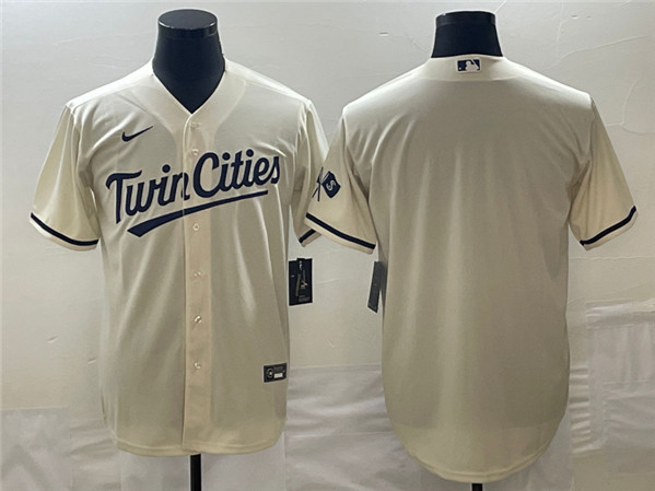 Minnesota Twins Blank Cream Cool Base Stitched Jersey - Zenithce