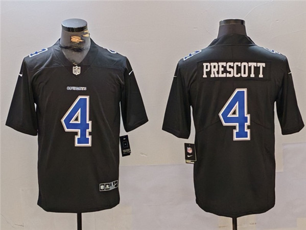 Dallas Cowboys #4 Dak Prescott Black Throwback Vapor Untouchable Limited Stitched Jersey - Zenithce
