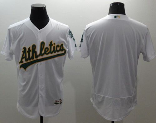 Athletics Blank White Flexbase Authentic Collection Stitched Jersey - Zenithce