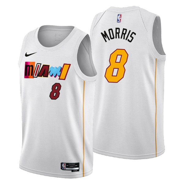 Miami Heat #8 Markieff Morris 2022-23 White City Edition Stitched Jersey - Zenithce