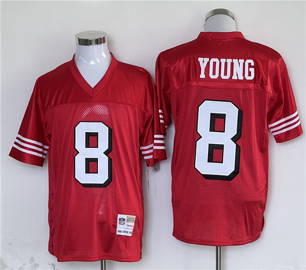 San Francisco 49ers #8 Steve Young Red Stitched Jersey - Zenithce