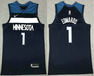 Minnesota Timberwolves #1 Anthony Edwards Black 2021 Swingman Stitched Jersey - Zenithce