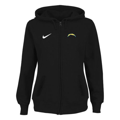 Women's San Diego Chargers Stadium Rally Full Zip Hoodie Black - Zenithce