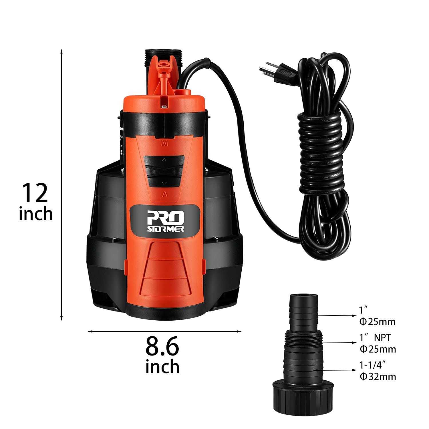 Sump Alarm PC-PB-6-18-2 6 Foot 18/2 Piggyback Float Switch/Sump Pump Control Cord - Zenithce