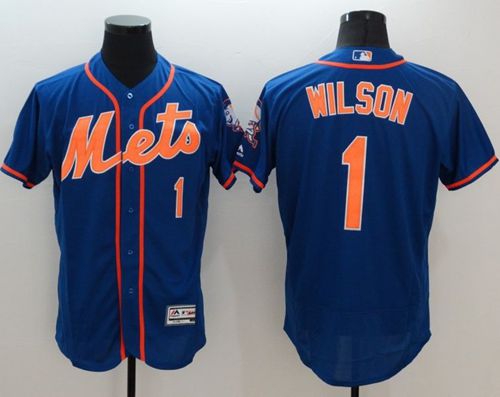 Mets #1 Mookie Wilson Blue Flexbase Authentic Collection Stitched Jersey - Zenithce